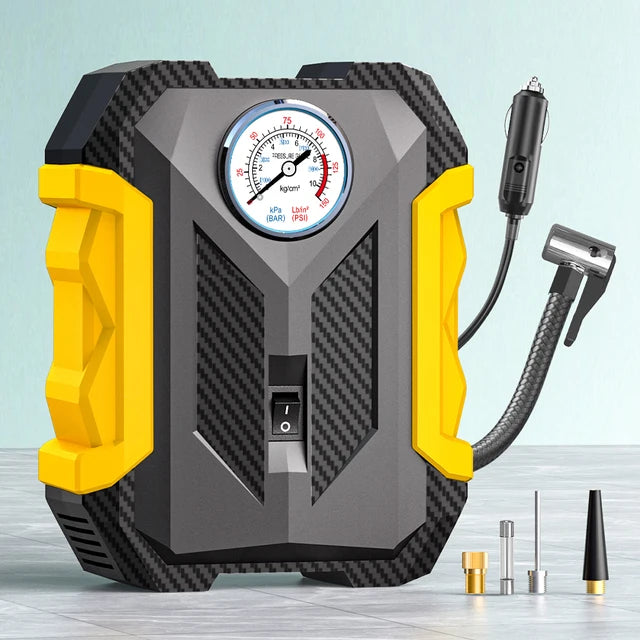 Portable Digital Car Air Compressor – Tire Inflator Pump with LED Light for Travel and Emergency Tire Inflation